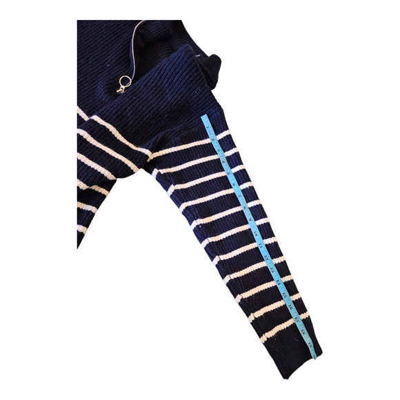 Shein Size 12 Blue and White Striped Long Sleeve Sweater - Picture 8 of 8